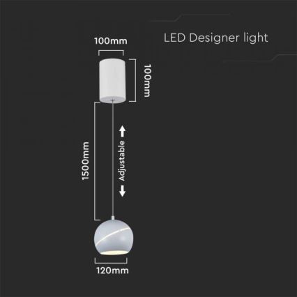 Светодиодная подвесная сенсорная люстра LED/8,5W/230V 3000K белый