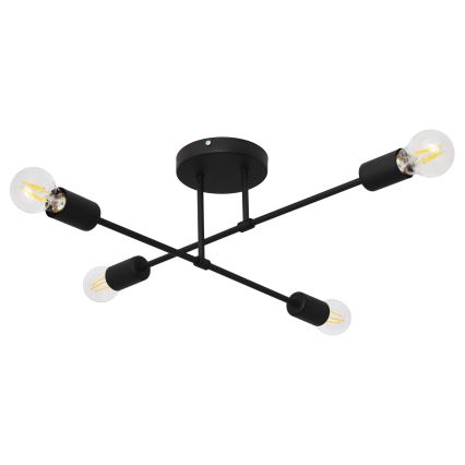 Светодиодная припотолочная люстра CAMBRIDGE 4xE27/8W/230V черный