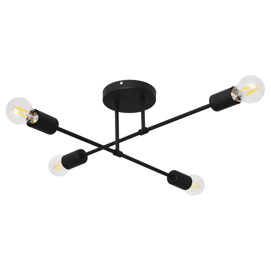 Светодиодная припотолочная люстра CAMBRIDGE 4xE27/8W/230V черный