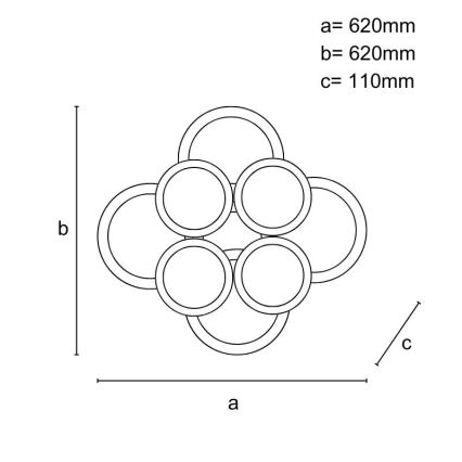 Светодиодная припотолочная люстра с регулированием яркости LED/200W/230V 3000-6500K + дистанционное управление