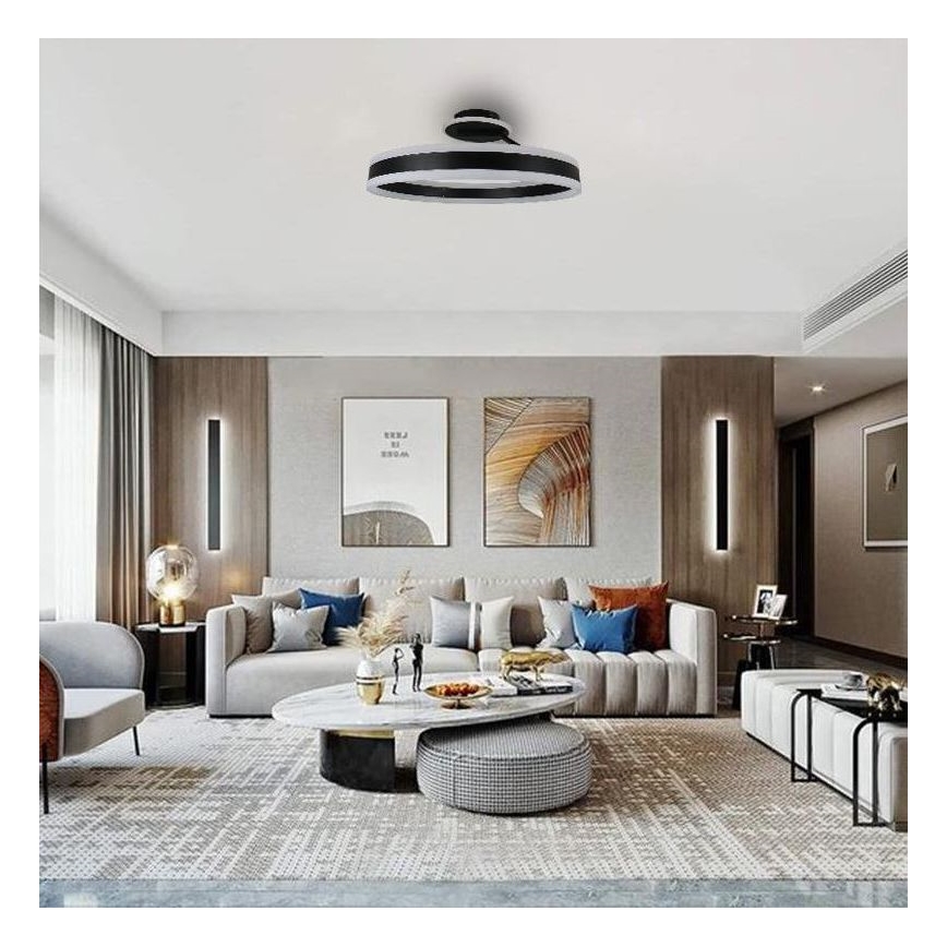 Светодиодная припотолочная люстра с регулированием яркости LED/86W/230V 3000-6500K черный + дистанционное управление