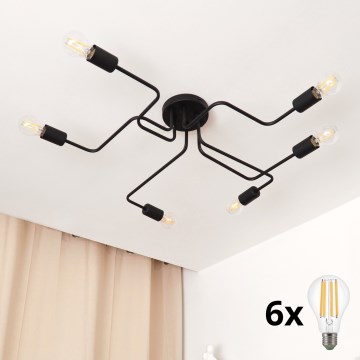 Светодиодная припотолочная люстра TUBE 6xE27/15W/230V