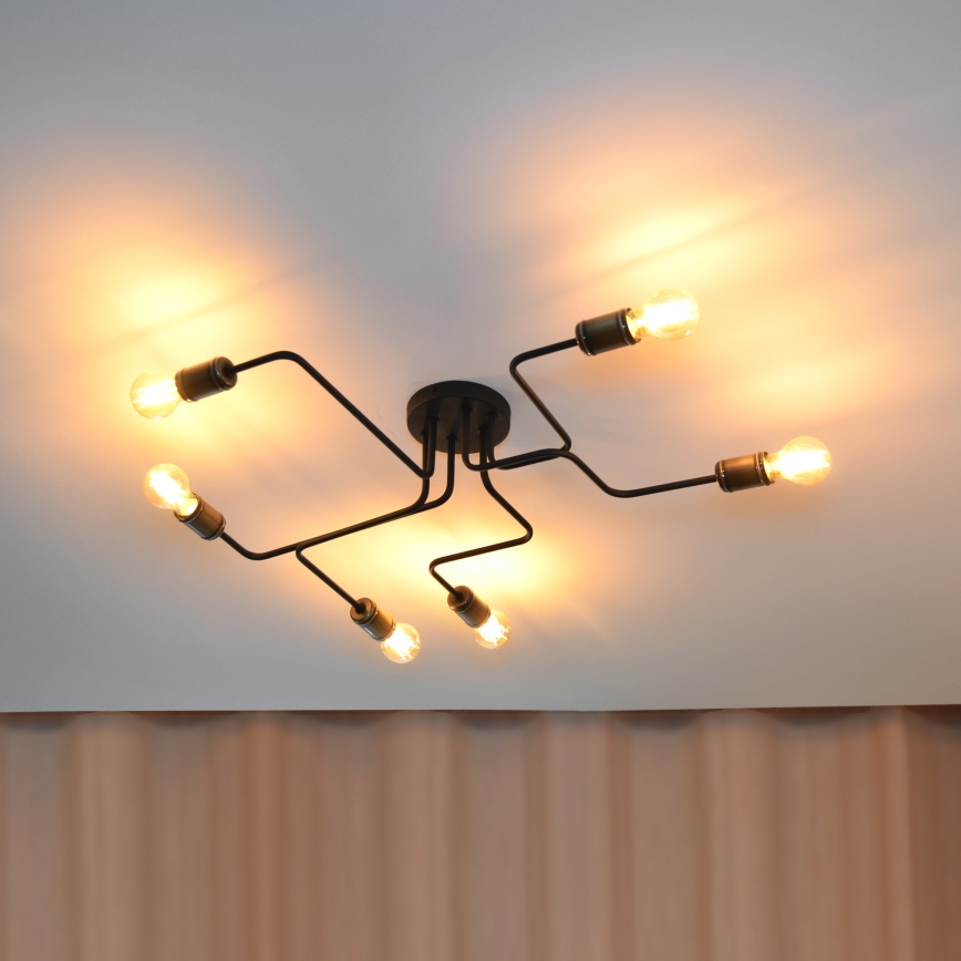 Светодиодная припотолочная люстра TUBE 6xE27/15W/230V