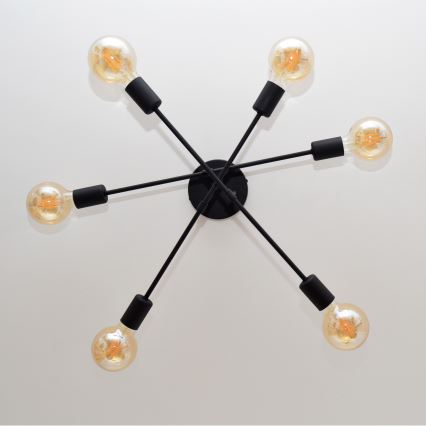 Светодиодная припотолочная люстра CAMBRIDGE 6xE27/8W/230V черный