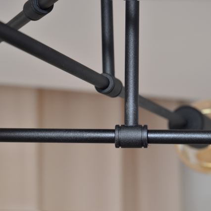 Светодиодная припотолочная люстра CAMBRIDGE 6xE27/8W/230V черный