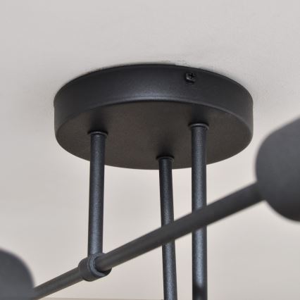Светодиодная припотолочная люстра CAMBRIDGE 6xE27/8W/230V черный
