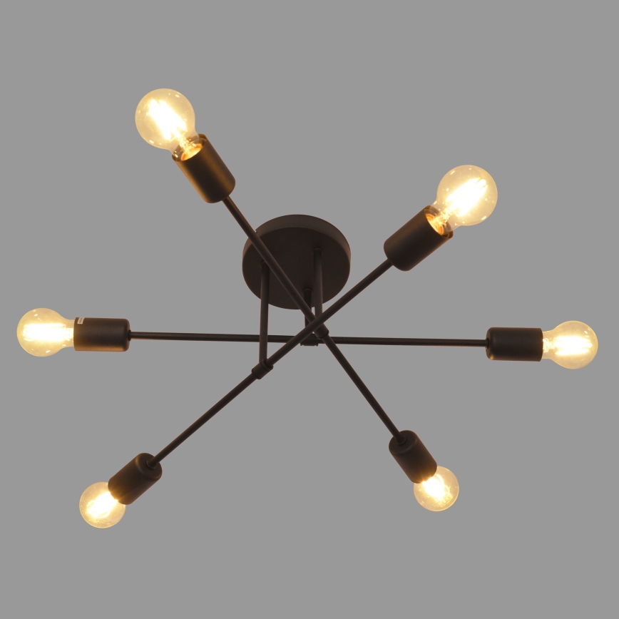Светодиодная припотолочная люстра CAMBRIDGE 6xE27/8W/230V черный