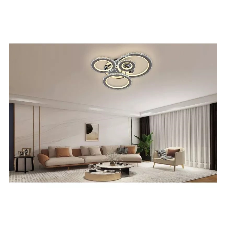 Светодиодная припотолочная люстра с регулированием яркости LED/120W/230V 3000-6500K + дистанционное управление
