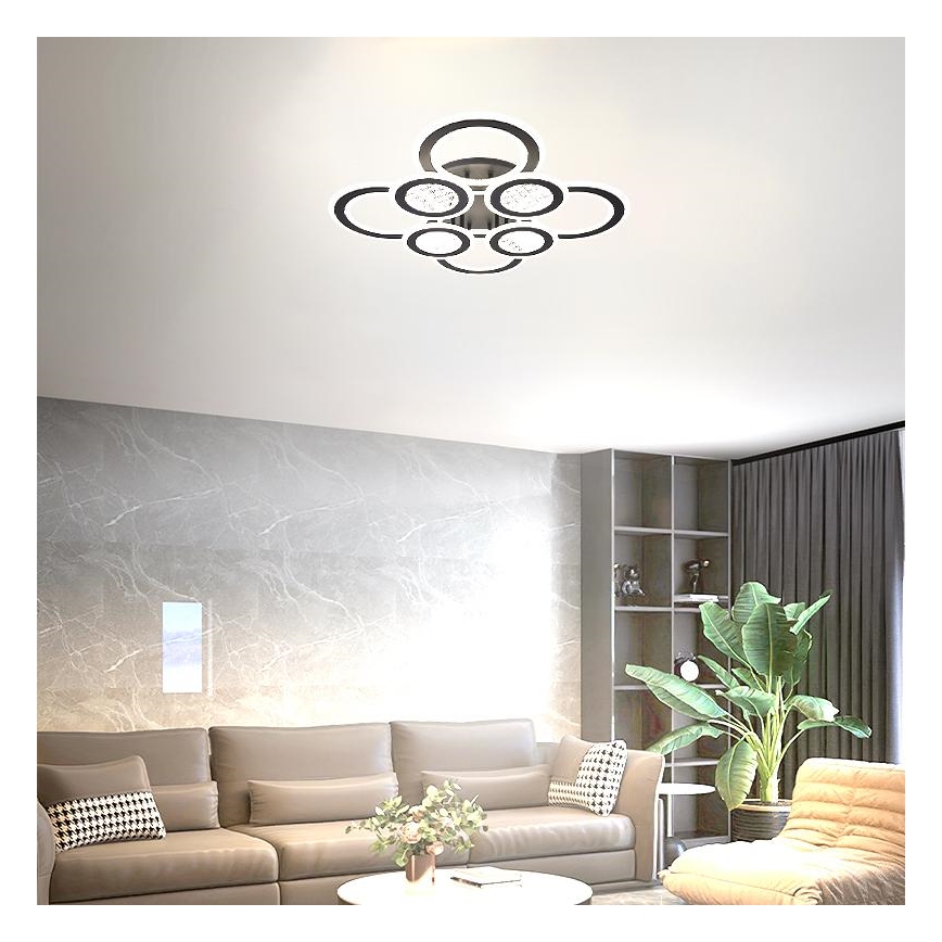 Светодиодная припотолочная люстра с регулированием яркости LED/200W/230V 3000-6500K + дистанционное управление