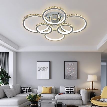 Светодиодная припотолочная люстра с регулированием яркости LED/205W/230V 3000-6500K + дистанционное управление