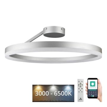 Светодиодная припотолочная люстра с регулированием яркости LED/40W/230V 3000-6500K матовый хром + дистанционное управление