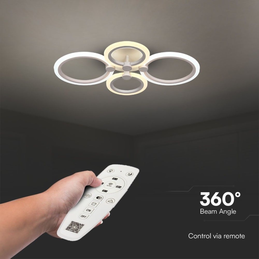 Светодиодная припотолочная люстра с регулированием яркости LED/45W/230V 3000-6500K + дистанционное управление