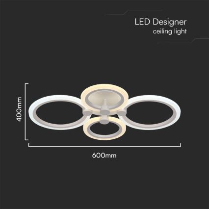 Светодиодная припотолочная люстра с регулированием яркости LED/45W/230V 3000-6500K + дистанционное управление