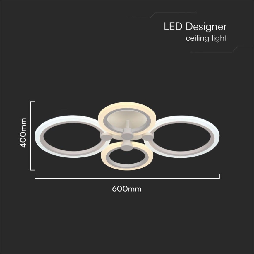 Светодиодная припотолочная люстра с регулированием яркости LED/45W/230V 3000-6500K + дистанционное управление