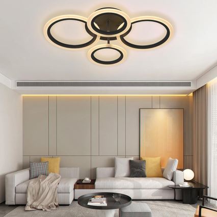 Светодиодная припотолочная люстра с регулированием яркости LED/50W/230V 3000-6500K + дистанционное управление