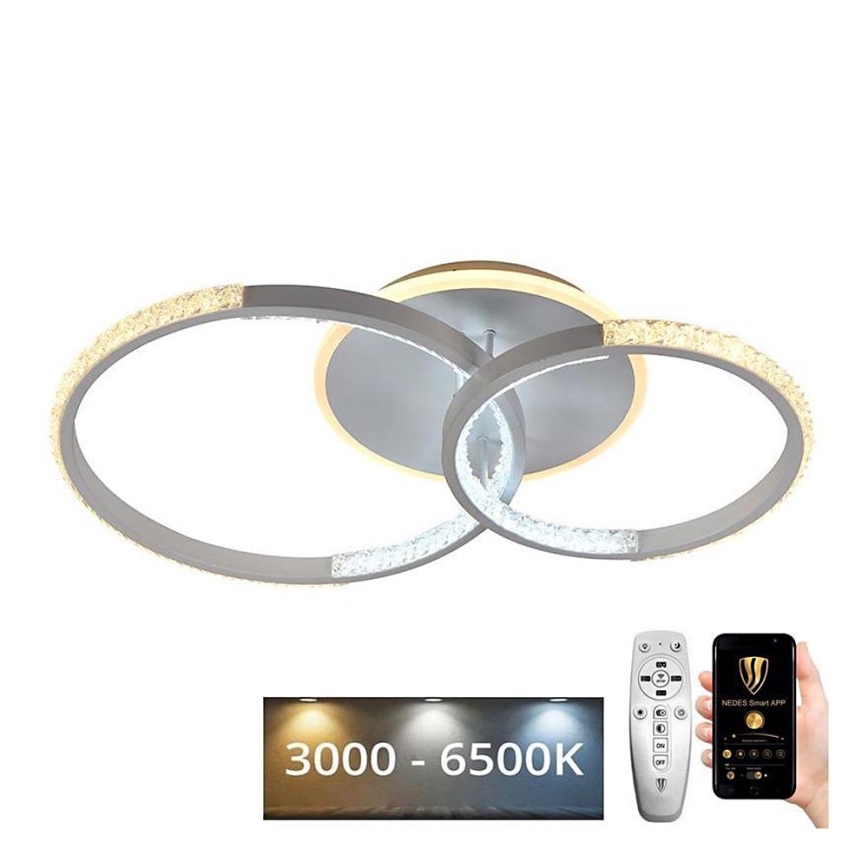 Светодиодная припотолочная люстра с регулированием яркости LED/55W/230V 3000-6500K + дистанционное управление