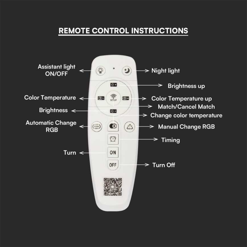 Светодиодная припотолочная люстра с регулированием яркости LED/70W/230V 3000-6500K + дистанционное управление