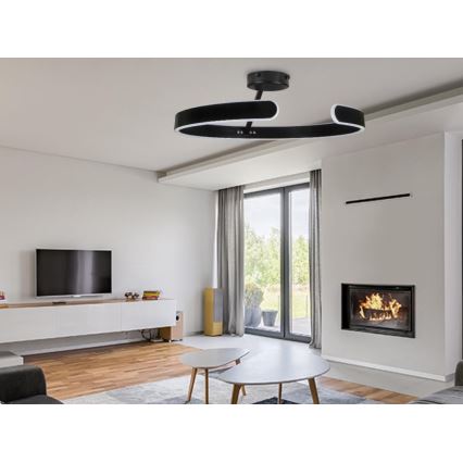 Светодиодная припотолочная люстра с регулированием яркости LED/72W/230V 3000-6500K черный + дистанционное управление