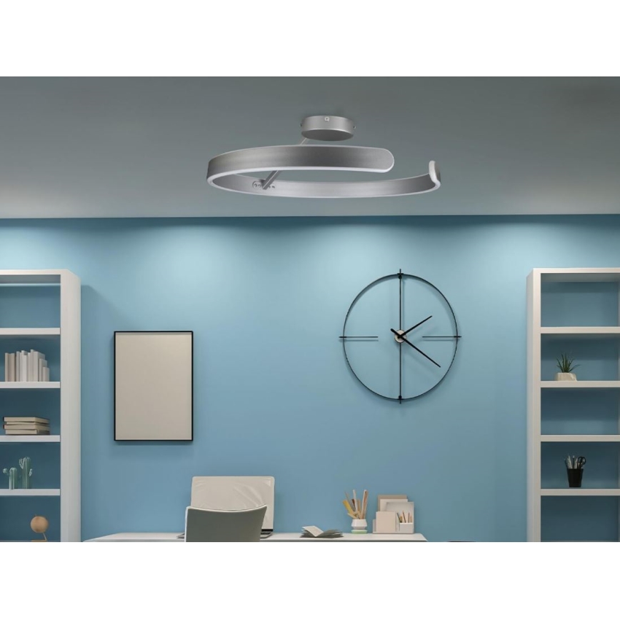 Светодиодная припотолочная люстра с регулированием яркости LED/72W/230V 3000-6500K матовый хром + дистанционное управление