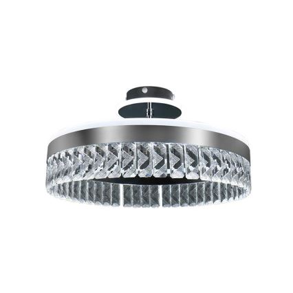 Светодиодная хрустальная припотолочная люстра с регулированием яркости LED/75W/230V 3000-6500K матовый хром + дистанционное управление