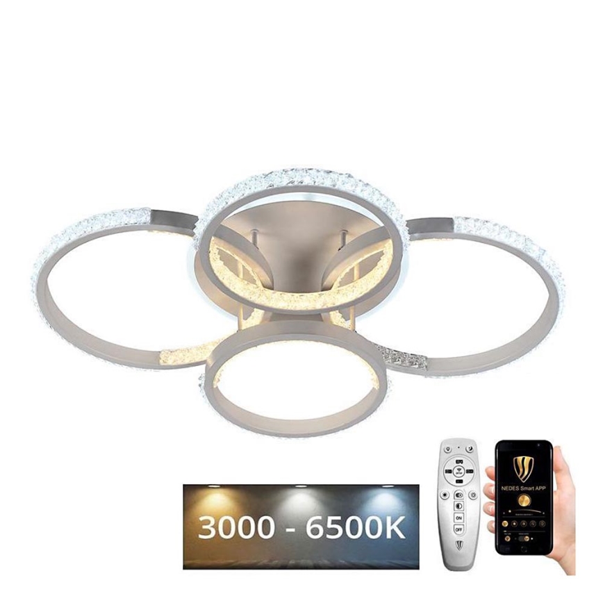 Светодиодная припотолочная люстра с регулированием яркости LED/80W/230V 3000-6500K + дистанционное управление