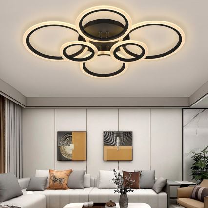 Светодиодная припотолочная люстра с регулированием яркости LED/85W/230V 3000-6500K + дистанционное управление