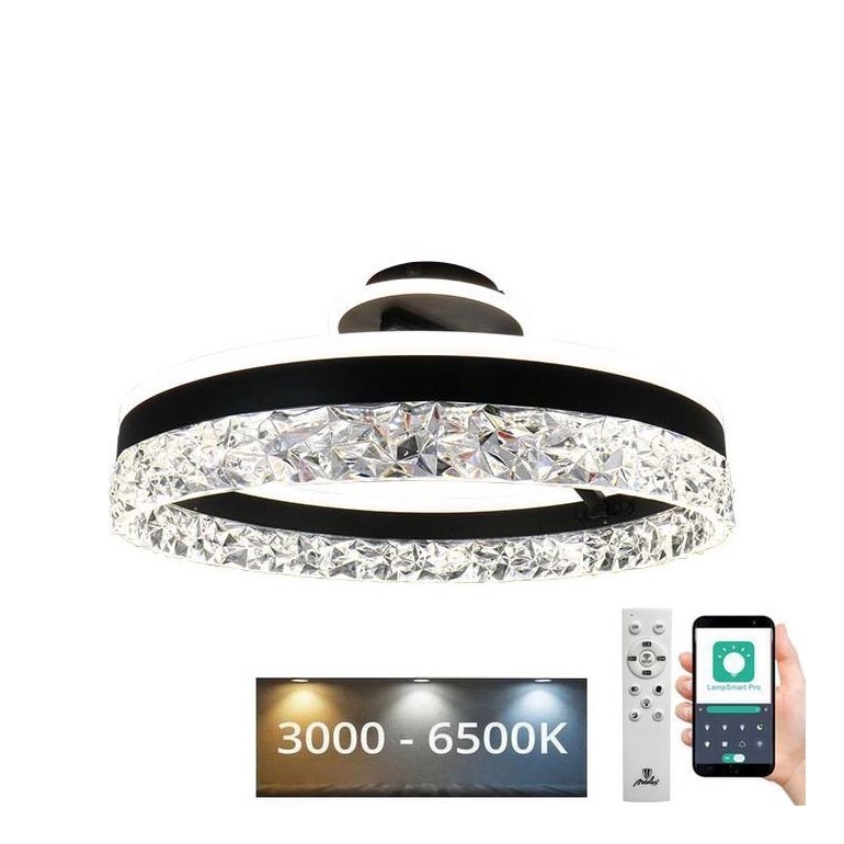 Светодиодная припотолочная люстра с регулированием яркости LED/86W/230V 3000-6500K черный + дистанционное управление