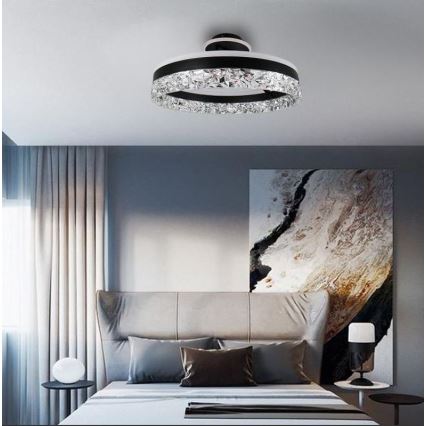 Светодиодная припотолочная люстра с регулированием яркости LED/86W/230V 3000-6500K черный + дистанционное управление
