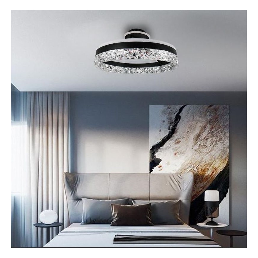 Светодиодная припотолочная люстра с регулированием яркости LED/86W/230V 3000-6500K черный + дистанционное управление