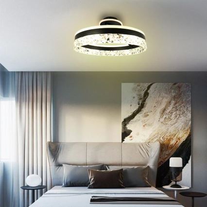 Светодиодная припотолочная люстра с регулированием яркости LED/86W/230V 3000-6500K черный + дистанционное управление