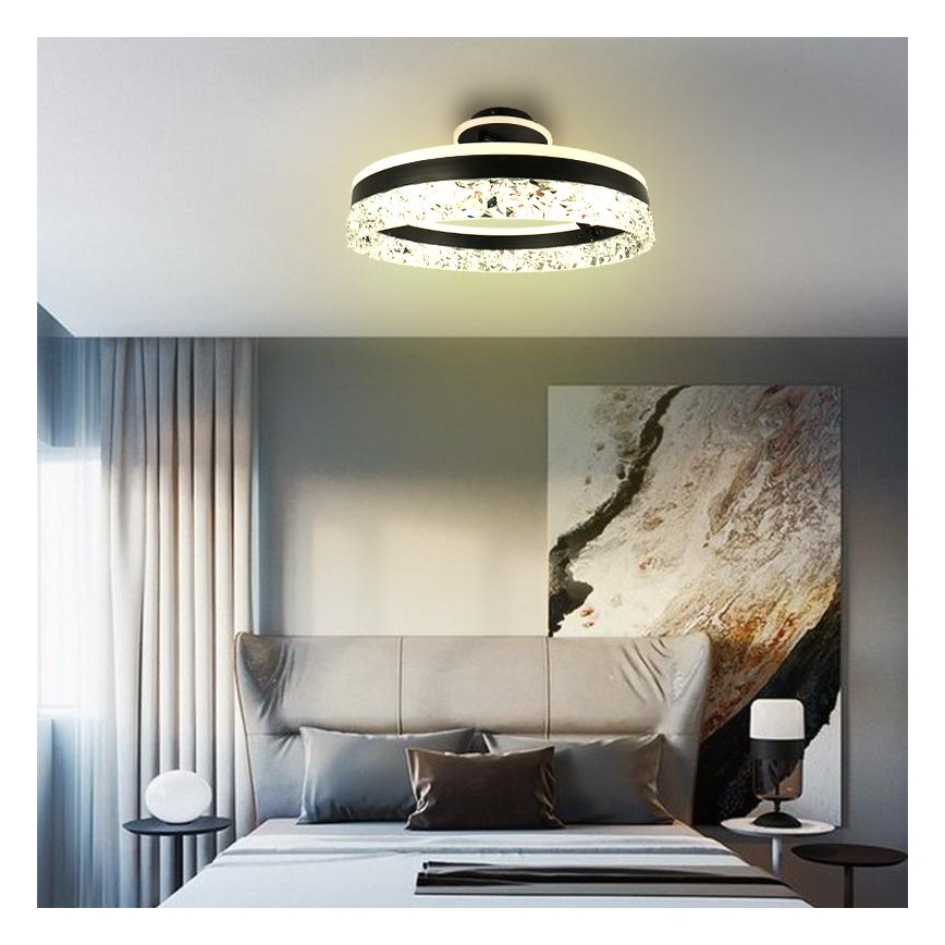 Светодиодная припотолочная люстра с регулированием яркости LED/86W/230V 3000-6500K черный + дистанционное управление