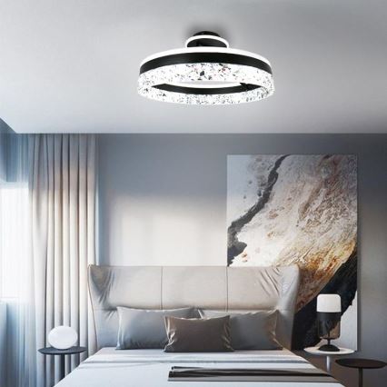 Светодиодная припотолочная люстра с регулированием яркости LED/86W/230V 3000-6500K черный + дистанционное управление
