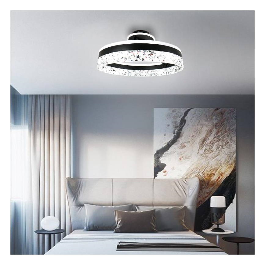 Светодиодная припотолочная люстра с регулированием яркости LED/86W/230V 3000-6500K черный + дистанционное управление