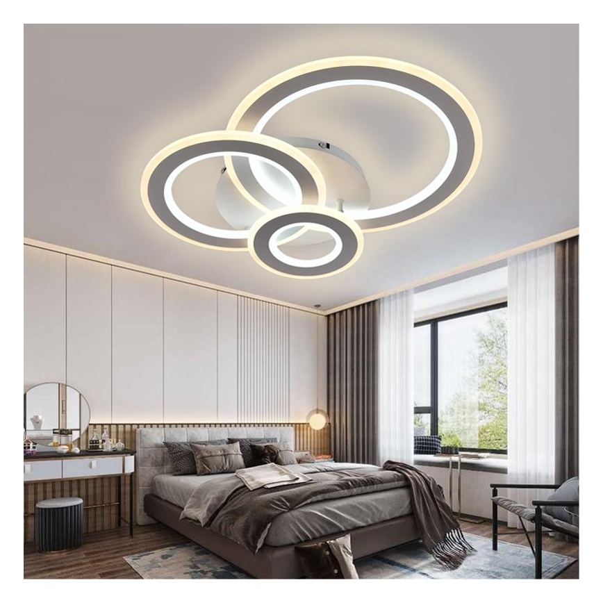 Светодиодная припотолочная люстра с регулированием яркости LED/90W/230V 3000-6500K + дистанционное управление