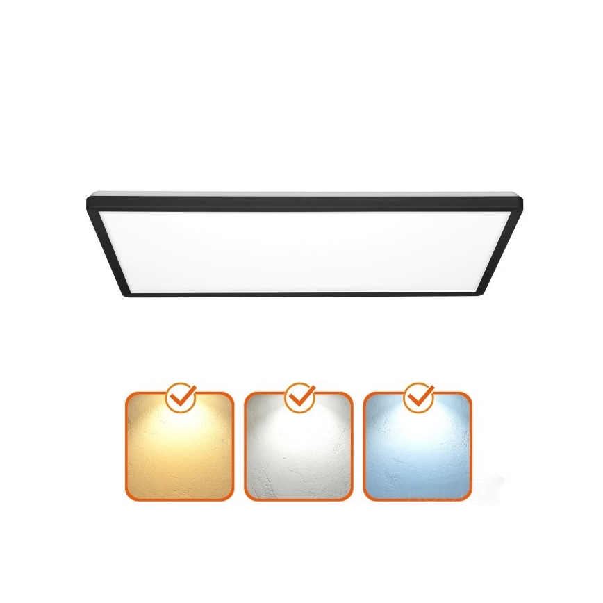 Светодиодная припотолочная панель NIVERA LED/32W/230V IP54 3000/4000/6000K 29,5x59,5 см черный