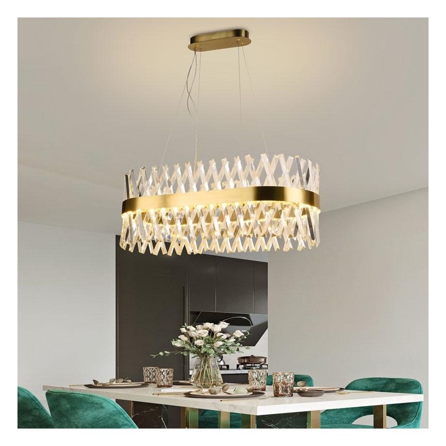 Светодиодная регулируемая кристальная люстра на тросе LED/90W/230V 3000-6500K + дистанционное управление