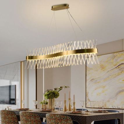 Светодиодная регулируемая кристальная люстра на тросе LED/95W/230V 3000-6500K с дистанционным управлением