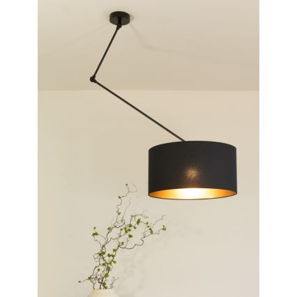 Светодиодная регулируемая люстра на штанге GORTA 1xE27/60W/230V чёрная/золотая