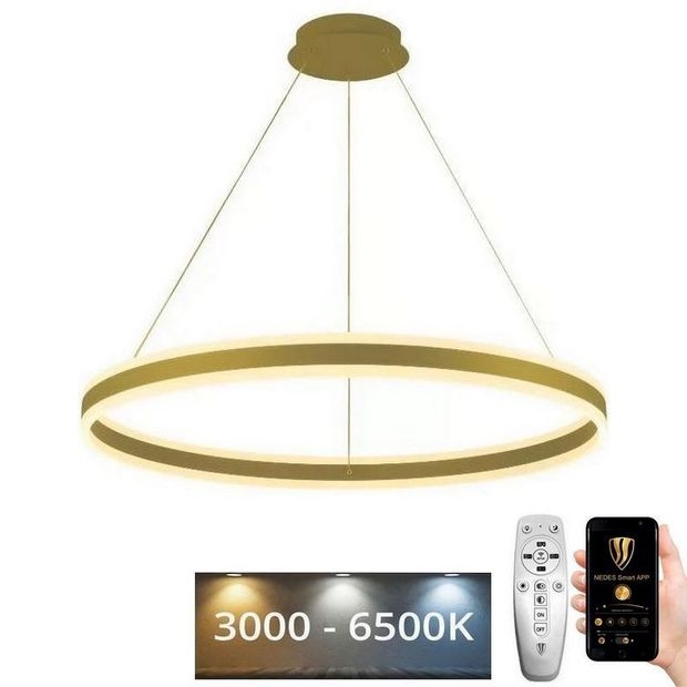 Светодиодная регулируемая люстра на тросе LED/110 Вт/230 В 3000-6500K диам. 80 см + пульт дистанционного управления