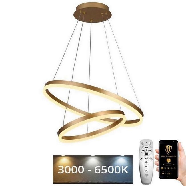 Светодиодная регулируемая люстра на тросе LED/70 Вт/230 В 3000-6500K диаметр 60 см + пульт дистанционного управления