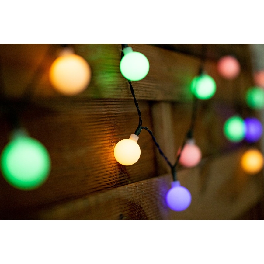 Светодиодная RGB-гирлянда на солнечной батарее PARTY 30xLED/1,2V 400 mAh 3,9 м IP44