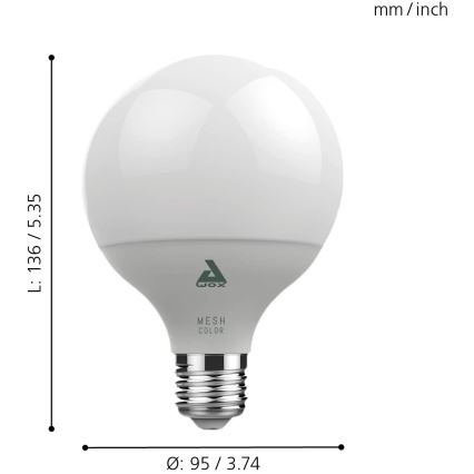 Светодиодная RGB-лампа с регулированием яркости CONNECT E27/13W 2700 - 6500K - Eglo