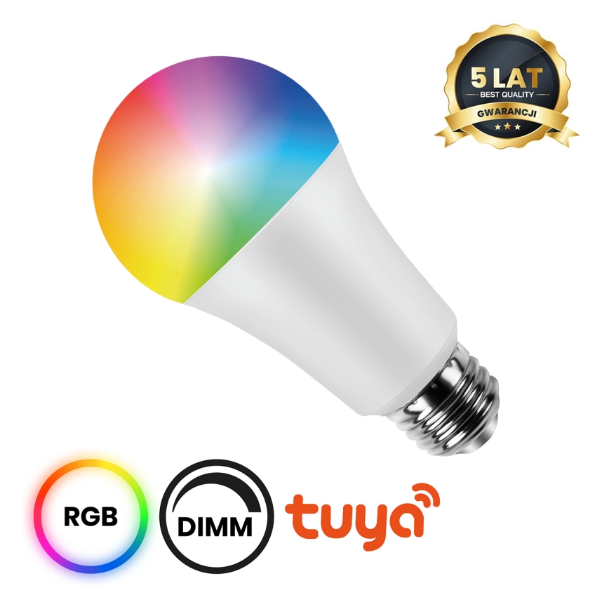 Светодиодная RGB-лампочка с регулированием яркости A60 E27/8W/230V 2700-6500K Wi-Fi Tuya