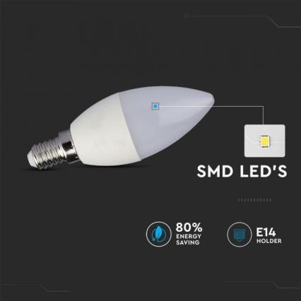Светодиодная RGB-лампочка с регулированием яркости E14/3,5W/230V 6400K + пульт ДУ