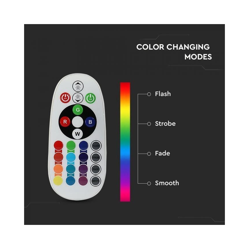 Светодиодная RGB-лампочка с регулированием яркости E14/3,5W/230V 6400K + пульт ДУ