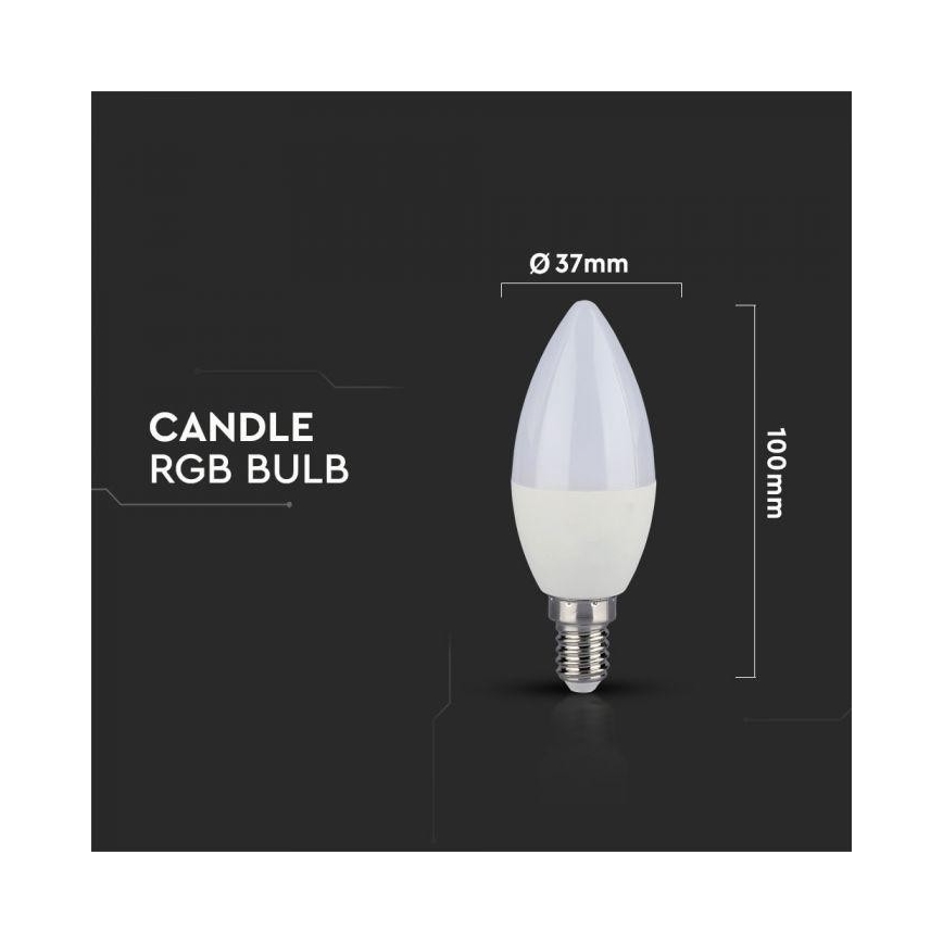 Светодиодная RGB-лампочка с регулированием яркости E14/3,5W/230V 6400K + пульт ДУ