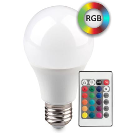 Светодиодная RGB-лампочка с регулированием яркости E27/8,5W/230V 3000К