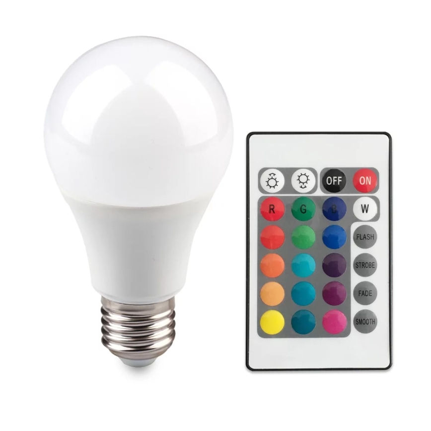 Светодиодная RGB-лампочка с регулированием яркости E27/8,5W/230V 3000К