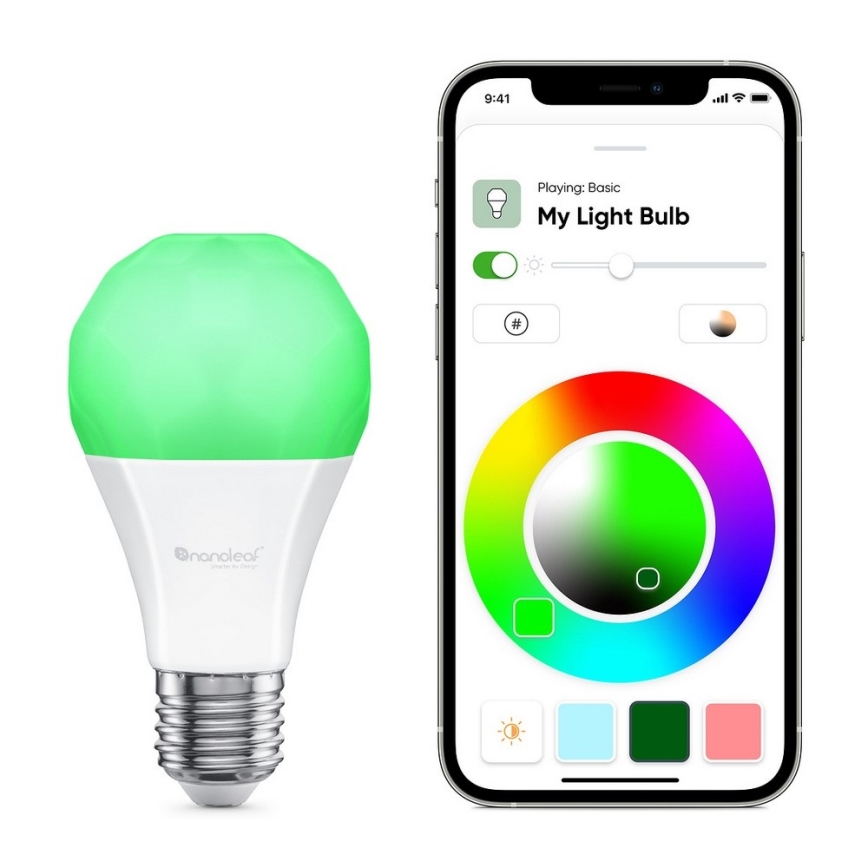 Светодиодная RGB-лампочка с регулированием яркости ESSENTIALS A19 E27/8W/230V 2700-6500K - Nanoleaf