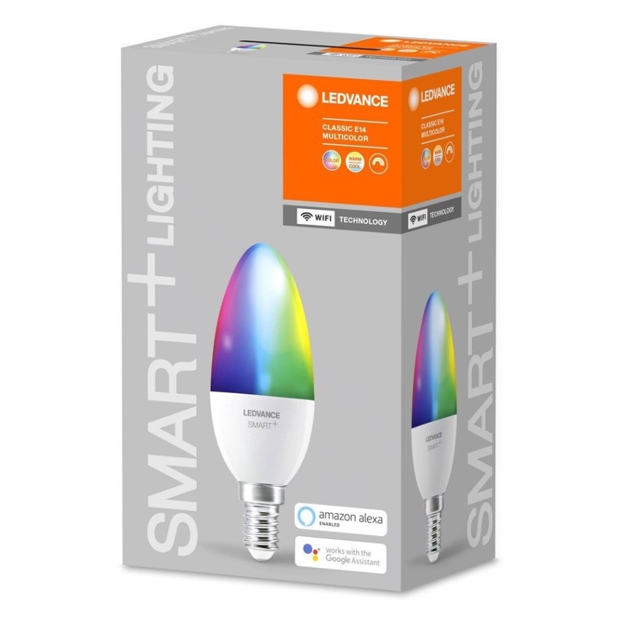 Светодиодная RGB-лампочка с регулированием яркости SMART+ E14/5W/230V 2700K-6500K Wi-Fi - Ledvance